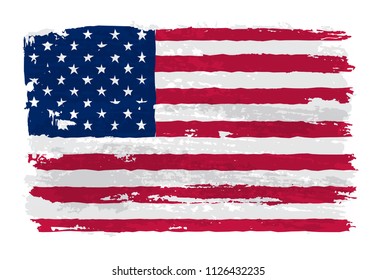 Grunge American Flag Watercolor Flag Usa Stock Vector (Royalty Free ...