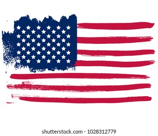 Grunge flag of USA.Vector flag.