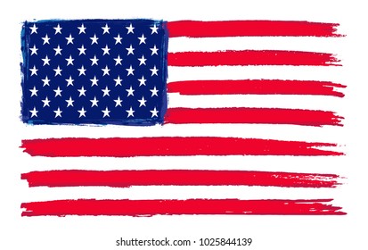 Grunge flag of USA.Vector American flag.