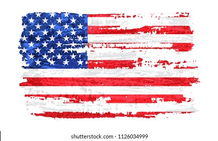 Grunge flag of USA.Vector American Flag.