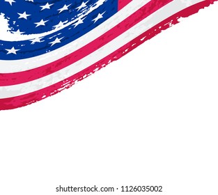 Grunge flag of USA.Vector American Flag.