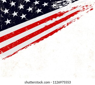 Grunge flag of USA.Vector American Flag.