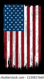 Grunge flag of USA.Vector American Flag.