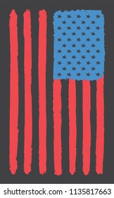 Grunge flag of USA.Vector American Flag.