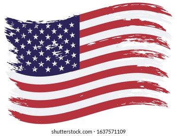 Grunge flag of USA.Vector American flag.