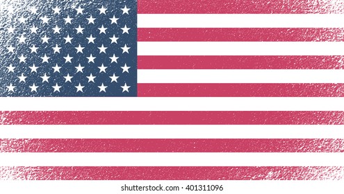 Grunge flag of USA.Vector American flag.