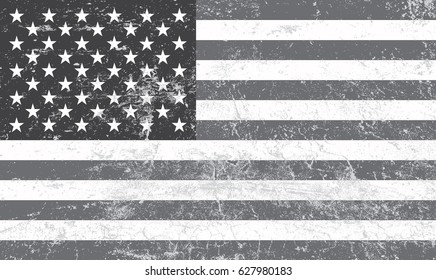 Grunge flag of USA.Vector American flag.