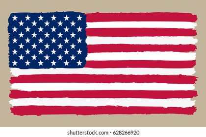 Grunge flag of USA.Vector American flag.