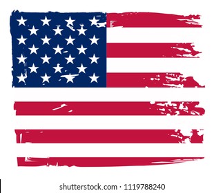 Grunge flag of USA.Vector American flag.4th of July.Independence Day.