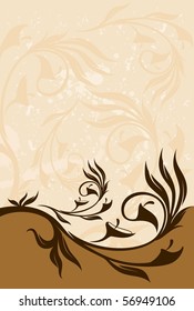 grunge floral abstract background with blots