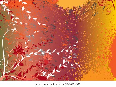 Grunge floral background
