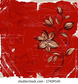 Grunge floral background
