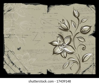 Grunge floral background
