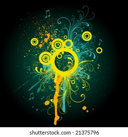 Grunge floral background
