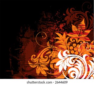Grunge floral background