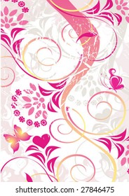 Grunge floral background