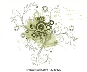 Grunge floral background