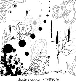 Grunge floral background