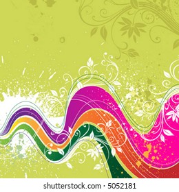 Grunge floral background