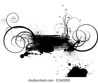 Grunge floral background