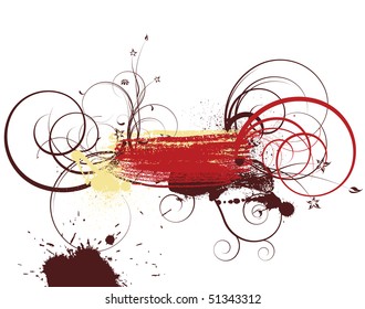 Grunge floral background