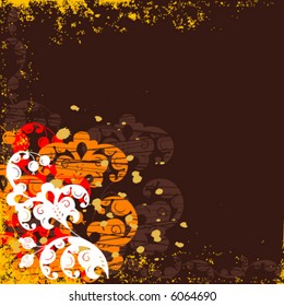 Grunge floral background