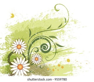 Grunge floral background