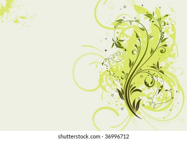 Grunge Floral Background for design, vector illustration