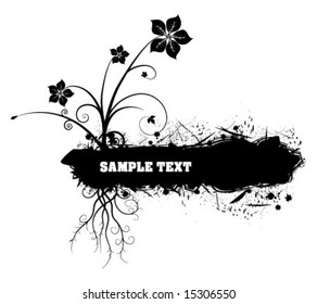Grunge floral background. Element for design.