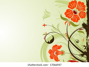 Grunge floral background, element for design, vector illustration