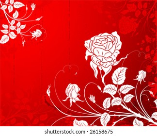 Grunge Floral Background, element for design, vector illustration