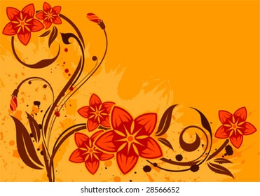 Grunge floral background, element for design, vector illustration
