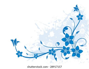 Grunge floral background, element for design, vector illustration
