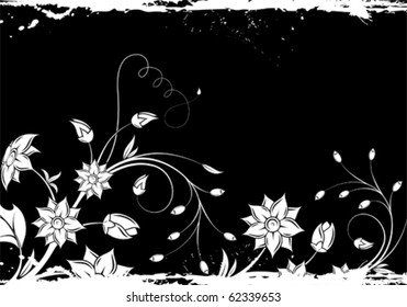 Grunge Floral Background, element for design, vector illustration