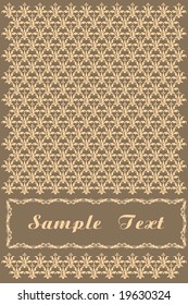 Grunge floral background with a frame for a text