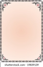 Grunge floral background with a frame for a text