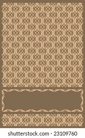 Grunge floral background with a frame for a text