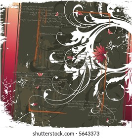 grunge floral background. just add your text and use it as postcard or blank