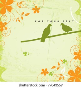 grunge floral background with nice sample text