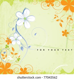 grunge floral background with nice sample text