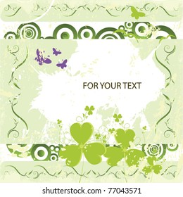 grunge floral background with nice sample text