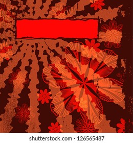 Grunge Floral Background with space for text. EPS10 vector illustration. Grunge effect can be cleaned easily.