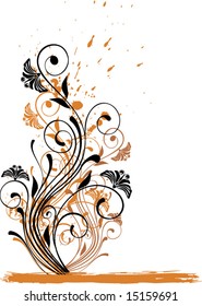 grunge floral background with space for text