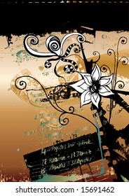 grunge floral background for text
