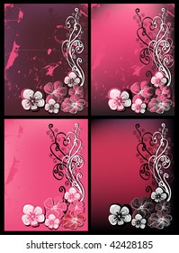 grunge floral background for text
