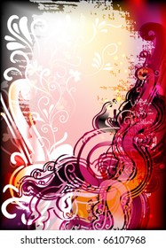grunge floral background for text