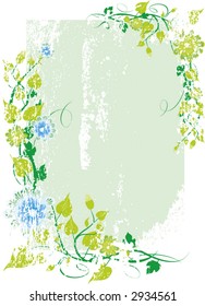 grunge floral background - vector