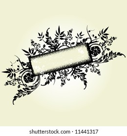 Grunge Floral Background - vector illustration