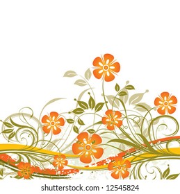 Grunge floral background, vector illustration