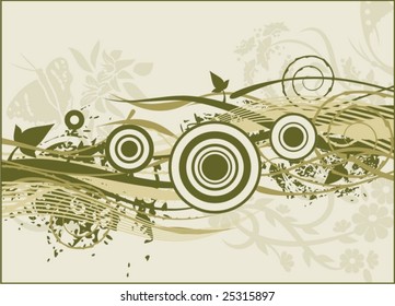 Grunge floral background, vector illustration series.